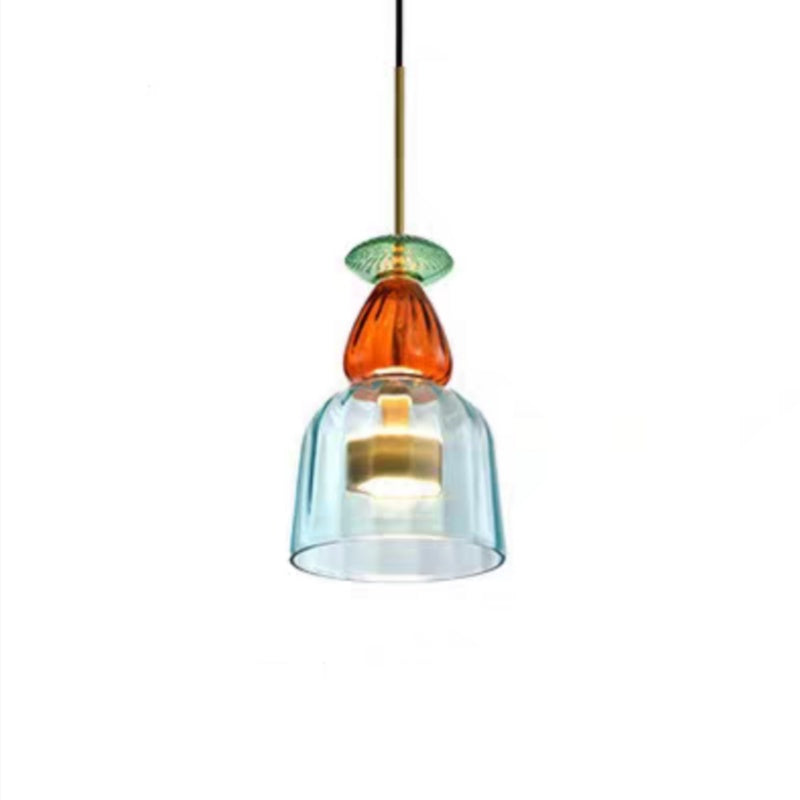 Valentina Modern LED Tasse Glas Pendelleuchte 6 Farben Wohnzimmer