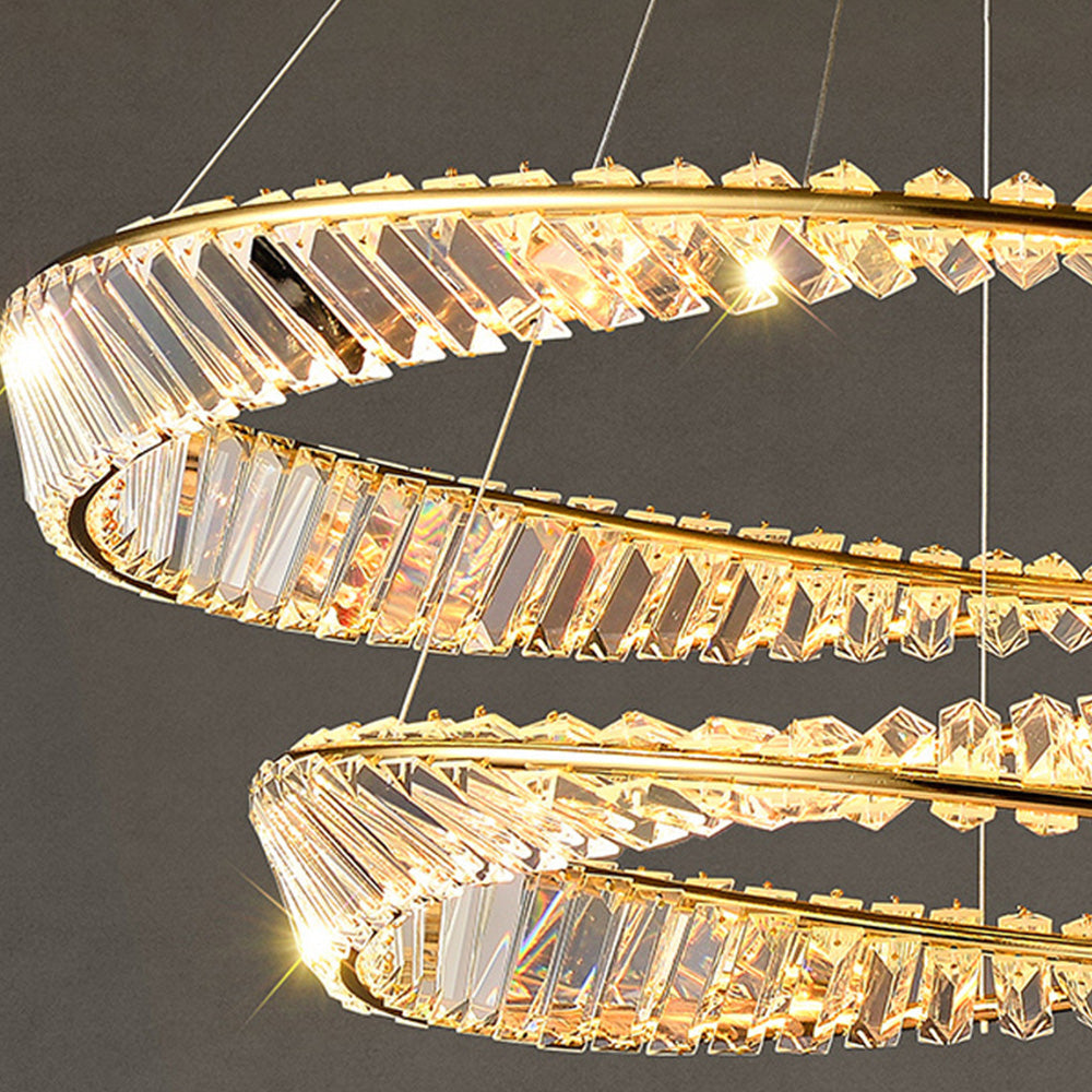 Kristy   Kronleuchter luxuriös Rund LED Gold Glas Schlaf/Wohnzimmer