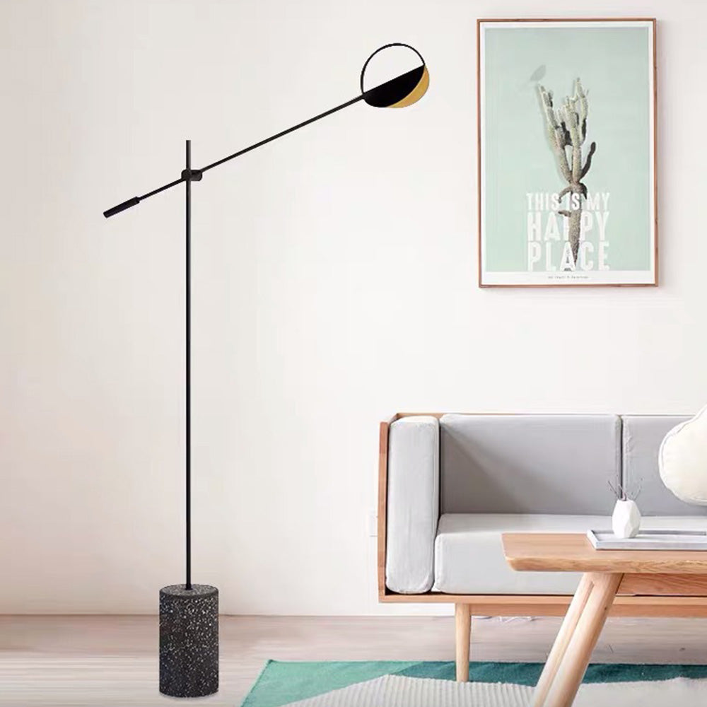 Mira Minimalistische Stehleuchte Metall + Terrazzo