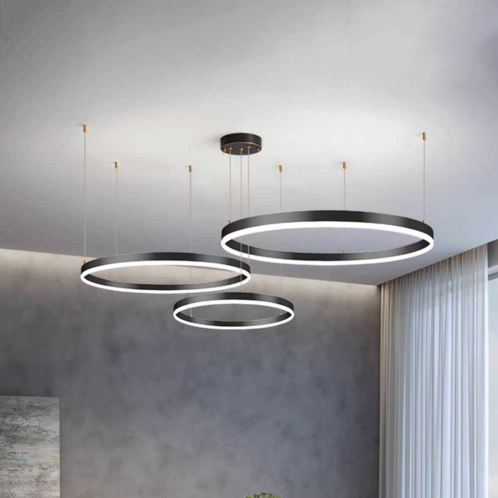Arisha Pendelleuchte Tir-Kreis Ring Moderne Schwarz/Gold/Kaffee Metall Schlafzimmer