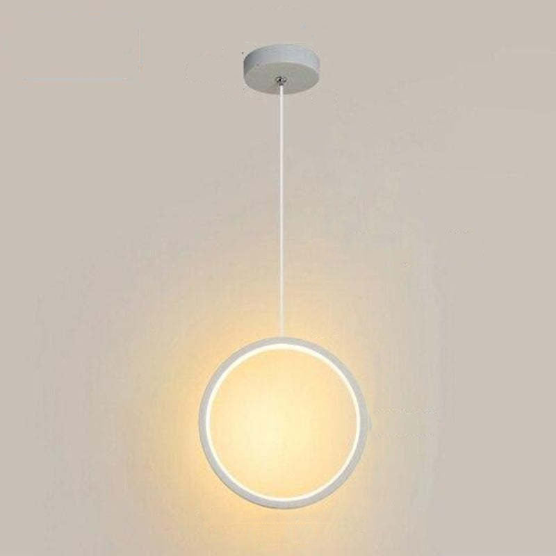 Arisha Minimalistisch Pendelleuchte Ring Schwarz/Weiß Wohnzimmer