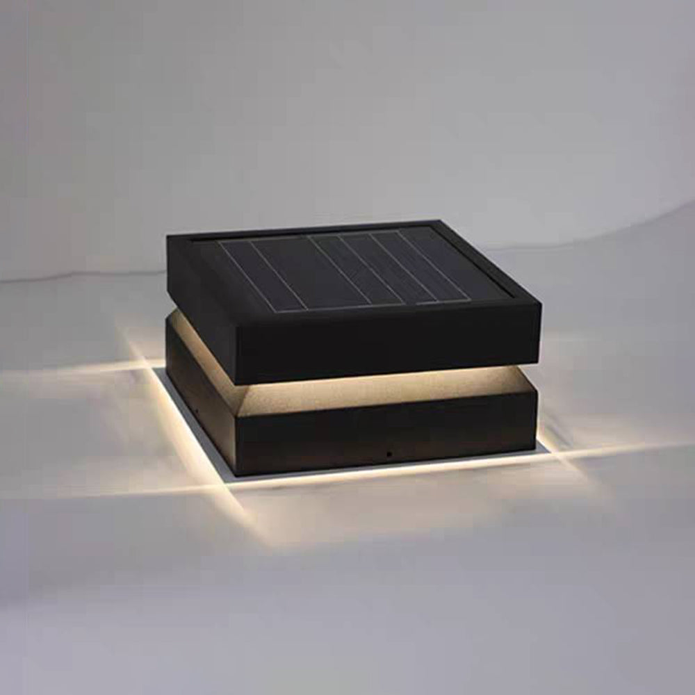 Ray Modern LED Außensokelleuchte Schwarz Garten/Balkon Solar