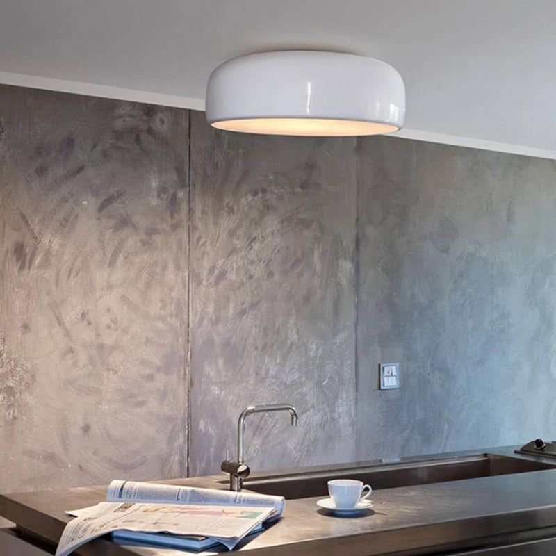 Arisha Modern LED Deckenleuchte Schale Wohnzimmer, Schwarz/Weiß, Metall Acryl