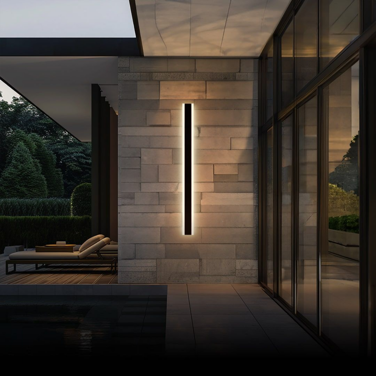 Arisha Modern Linear Außenwandleuchte Metall Acryl Garten Flur