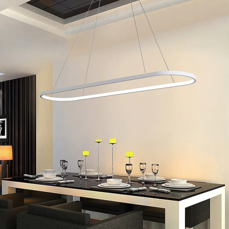 Arisha Modern Pendelleuchte Linear Schwarz/Weiß/Gold Esszimmer Metall