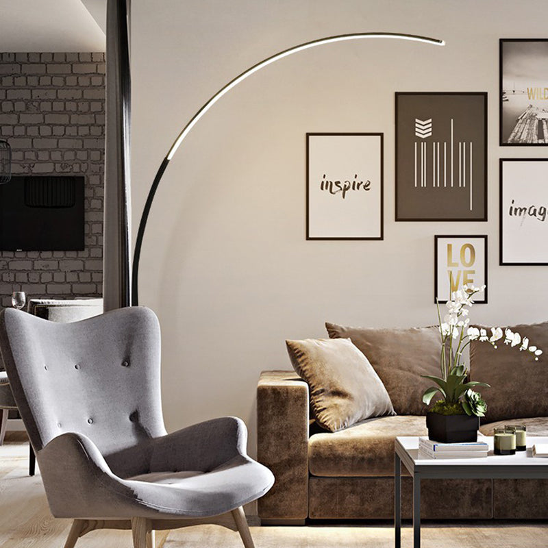 Arisha  Stehlampe Weiß/Schwarz Wohn/Schlafzimmer Arc Modern LED