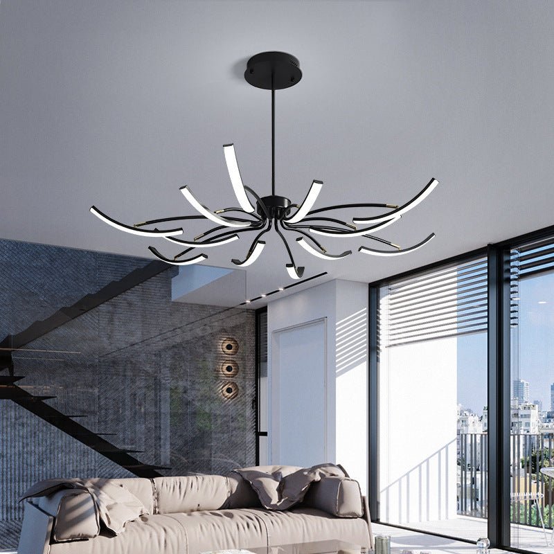 Kristy Modern LED Kronleuchte Schwarz/Weiß/Gold Schlaf/Wohnzimmer