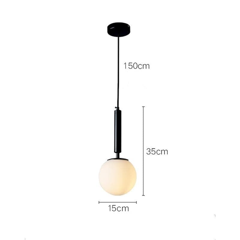 Valentina Modern LED Pendelleuchte Kugel Weiß Ess/Schlafzimmer Metall/Glas