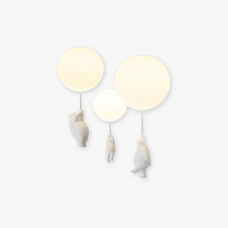 Aria Deckenleuchte Bär Luftballons Weiß Metall/Acryl Schlafzimmer