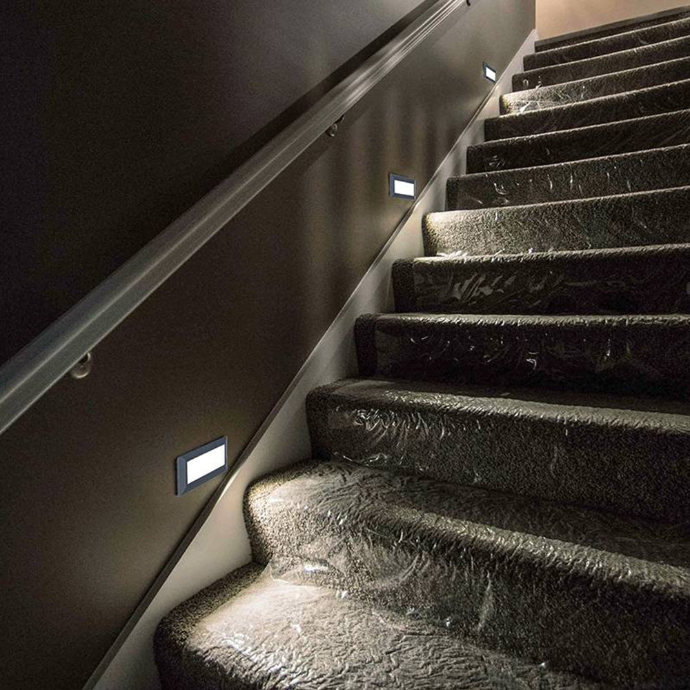 Ray  Außenwandleuchte Rechteck, Grau, Innen/Außen, Metall Modern LED