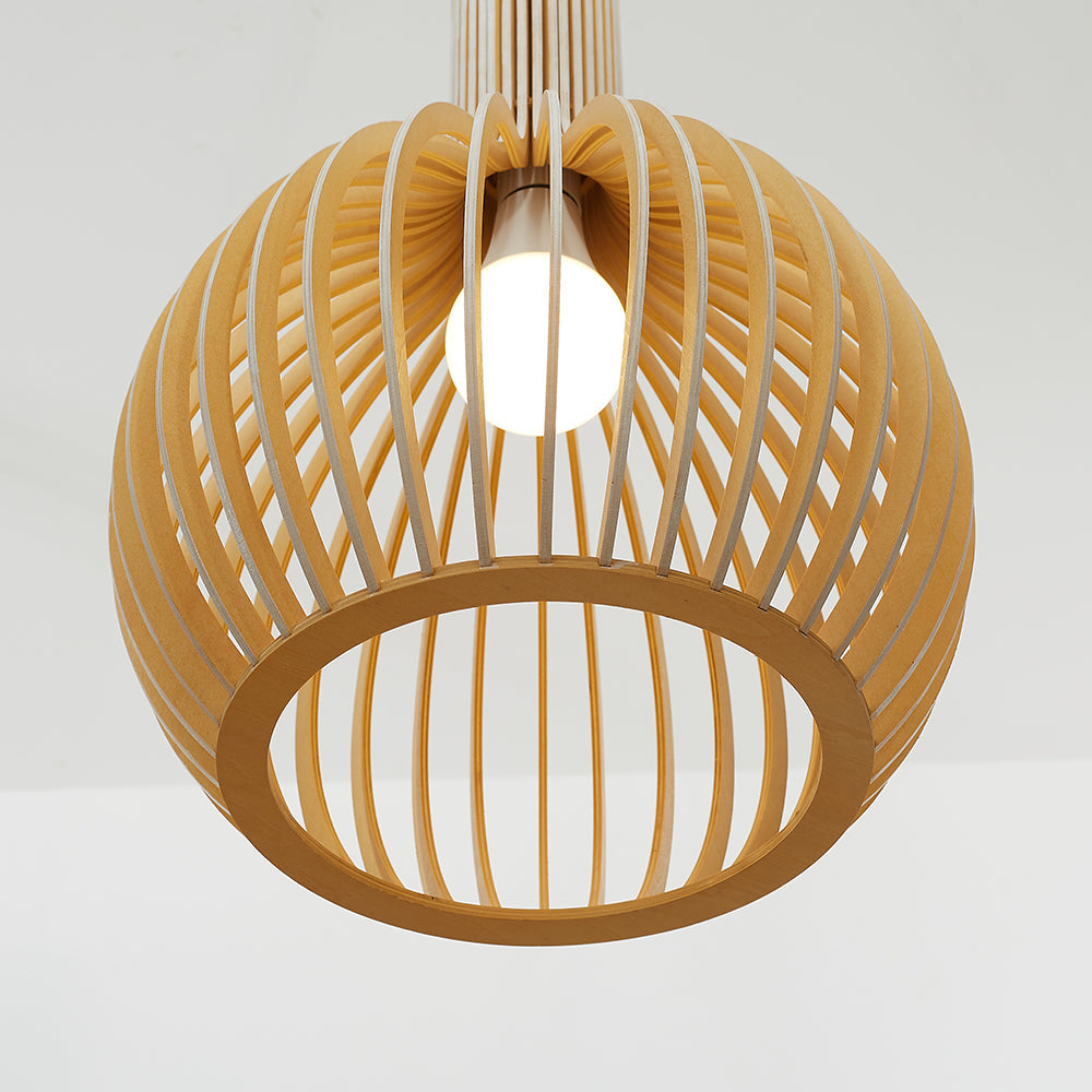 Muto Hölzerne Vogelkäfig-Lampe  Pendelleuchte Holz Esszimmer