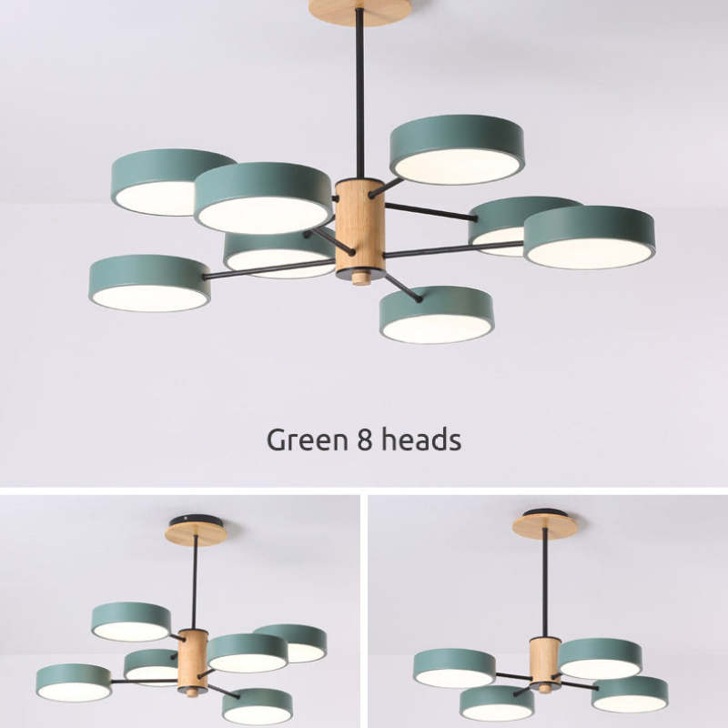 Arisha Modern Kronleuchter Geometrische Wohnzimmer, Metall Holz, 3 Farben