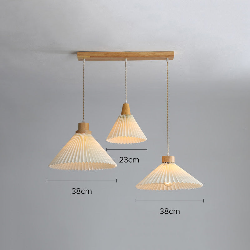 Muto Moderne LED Pendelleuchte Schlafzimmer/Wohnzimmer Weiß Holz