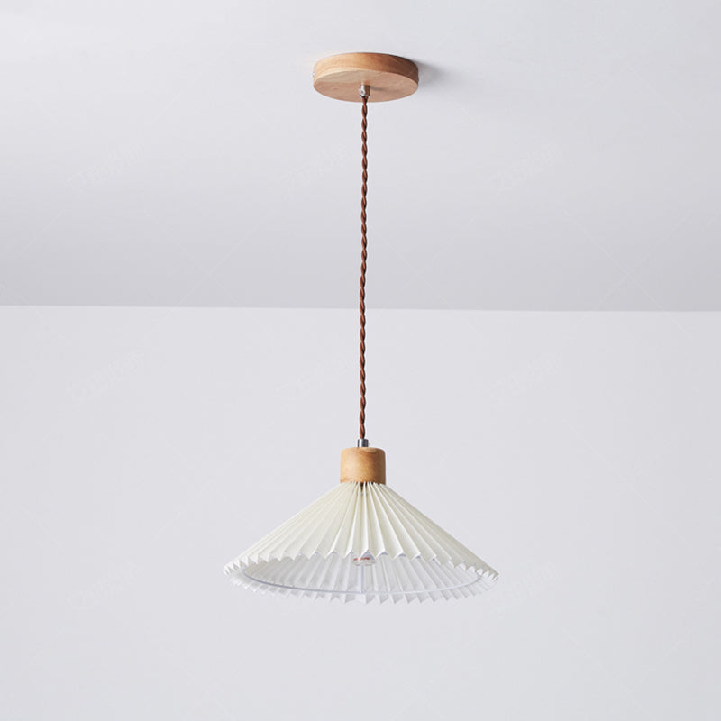 Muto Moderne LED Pendelleuchte Schlafzimmer/Wohnzimmer Weiß Holz