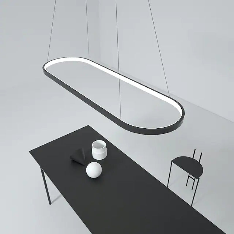 Arisha Modern Pendelleuchte Linear Schwarz/Weiß/Gold Esszimmer Metall