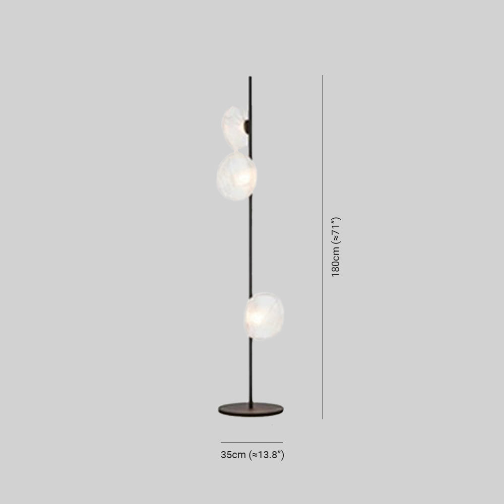 Avi Design LED Stehlampe Schwarz&Gold Wohn/Schlaf/Arbeitszimmer Metall&Glas 3/6Köpfe