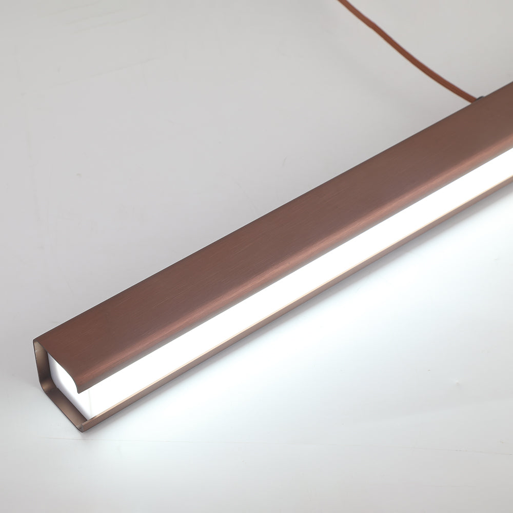Arisha Moderne LED Pendelleuchte Linear Schwarz/Braun Esszimmer Metall