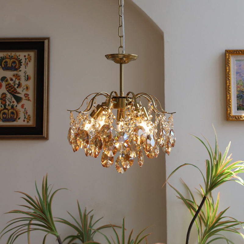 Kristy Retro Kristall Kronleuchter Glas Metall Wohnzimmer