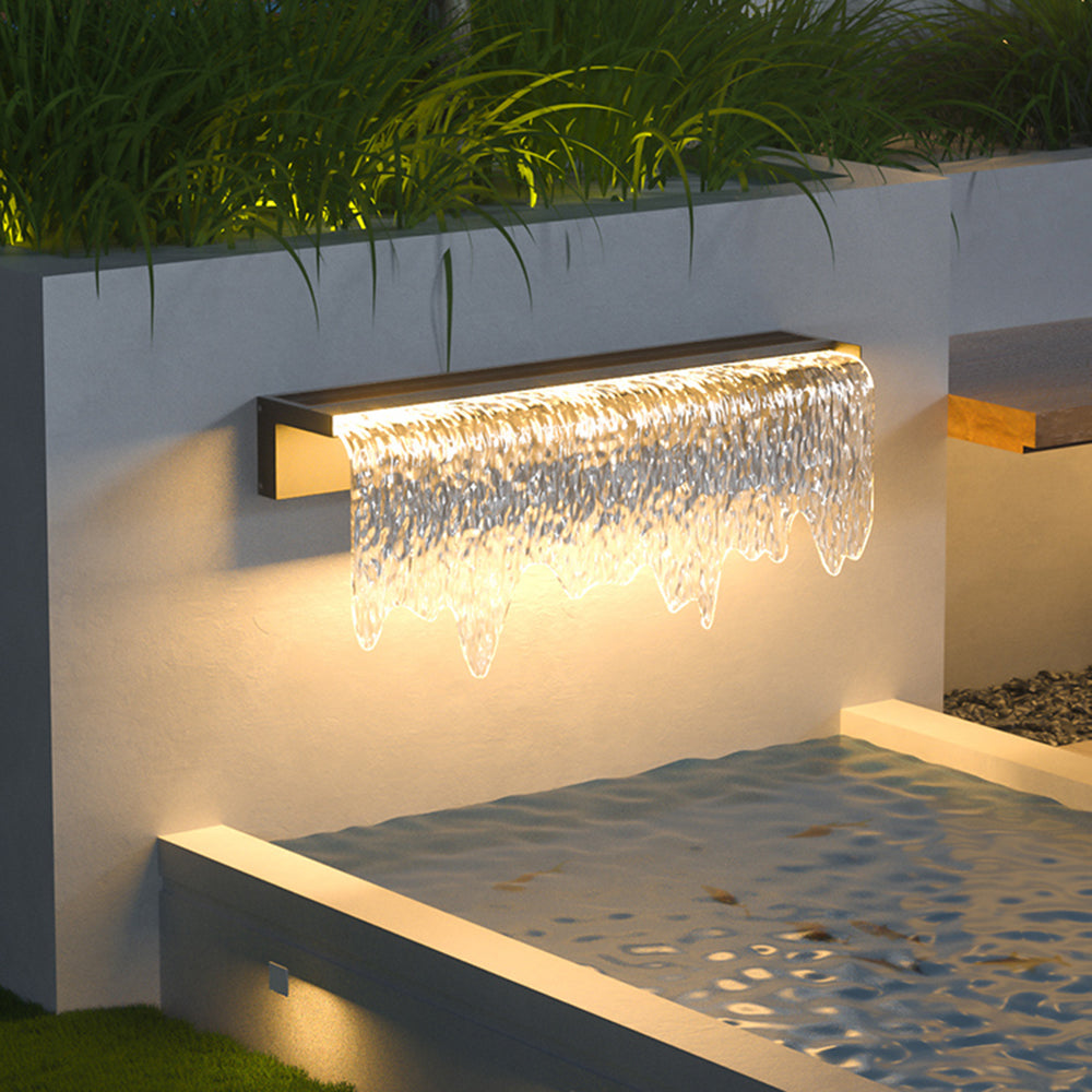 Arisha Außenleuchte Wasser-Textur, Solar Garten, Flur, Terrasse