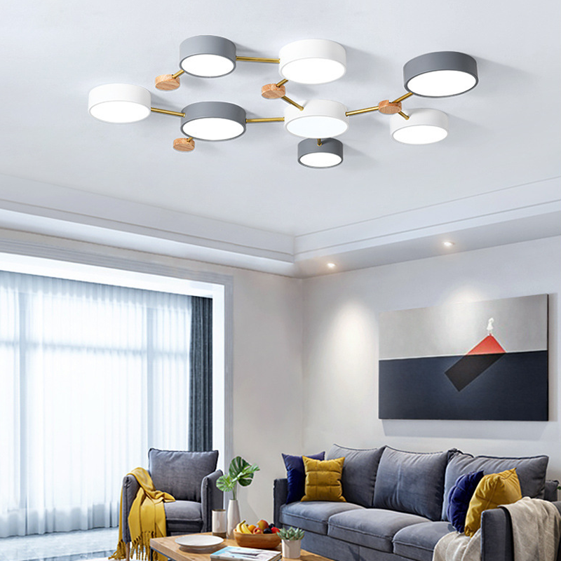 Arisha Modern LED Deckenleuchte Acryl Log Wohnzimmer Schlafzimmer Weiß Grau