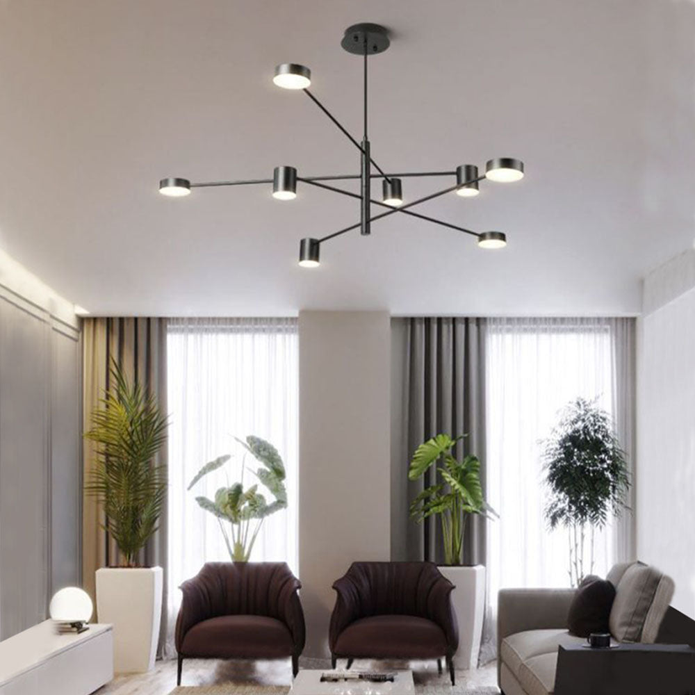 Arisha Modern Industrie Zweig LED Pendelleuchte Schwarz/Gold Schlaf/Wohnzimmer Metall
