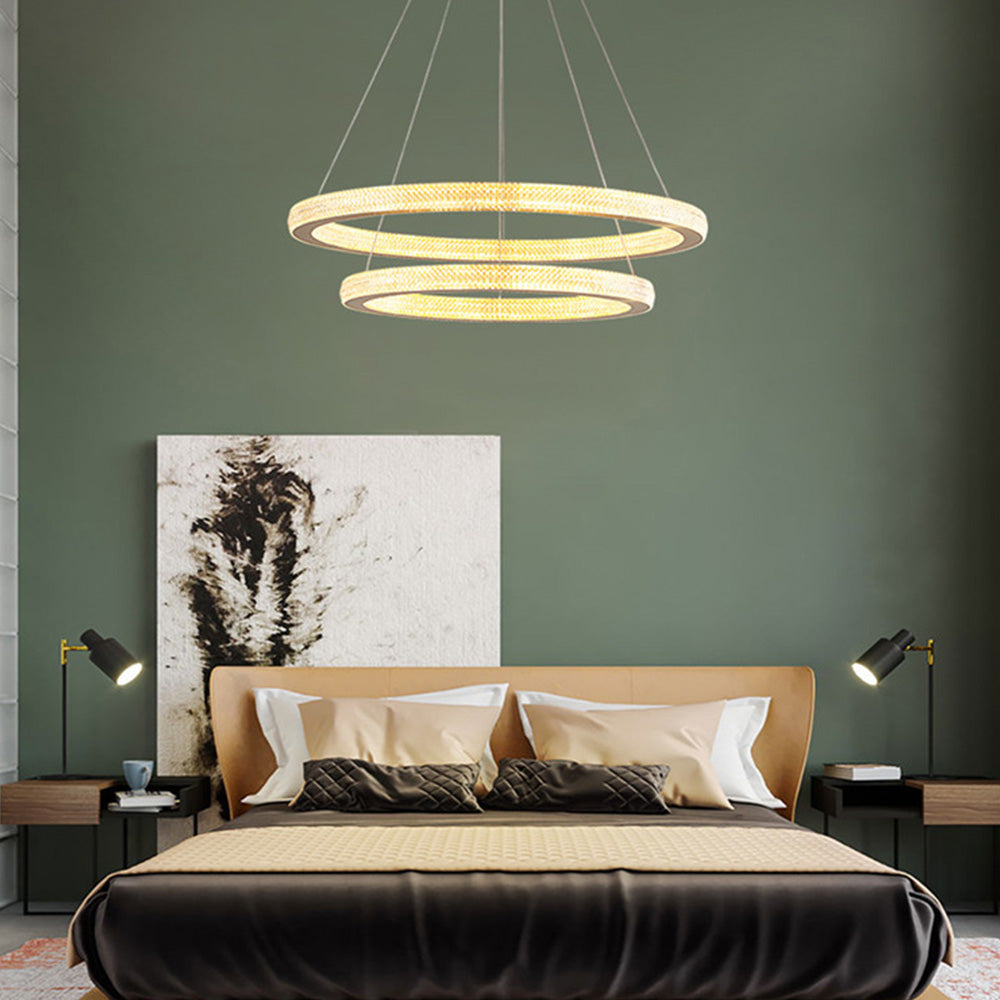 Kristy Modern Ring LED Kronleuchter Gold Wohn/Schlafzimmer Metall