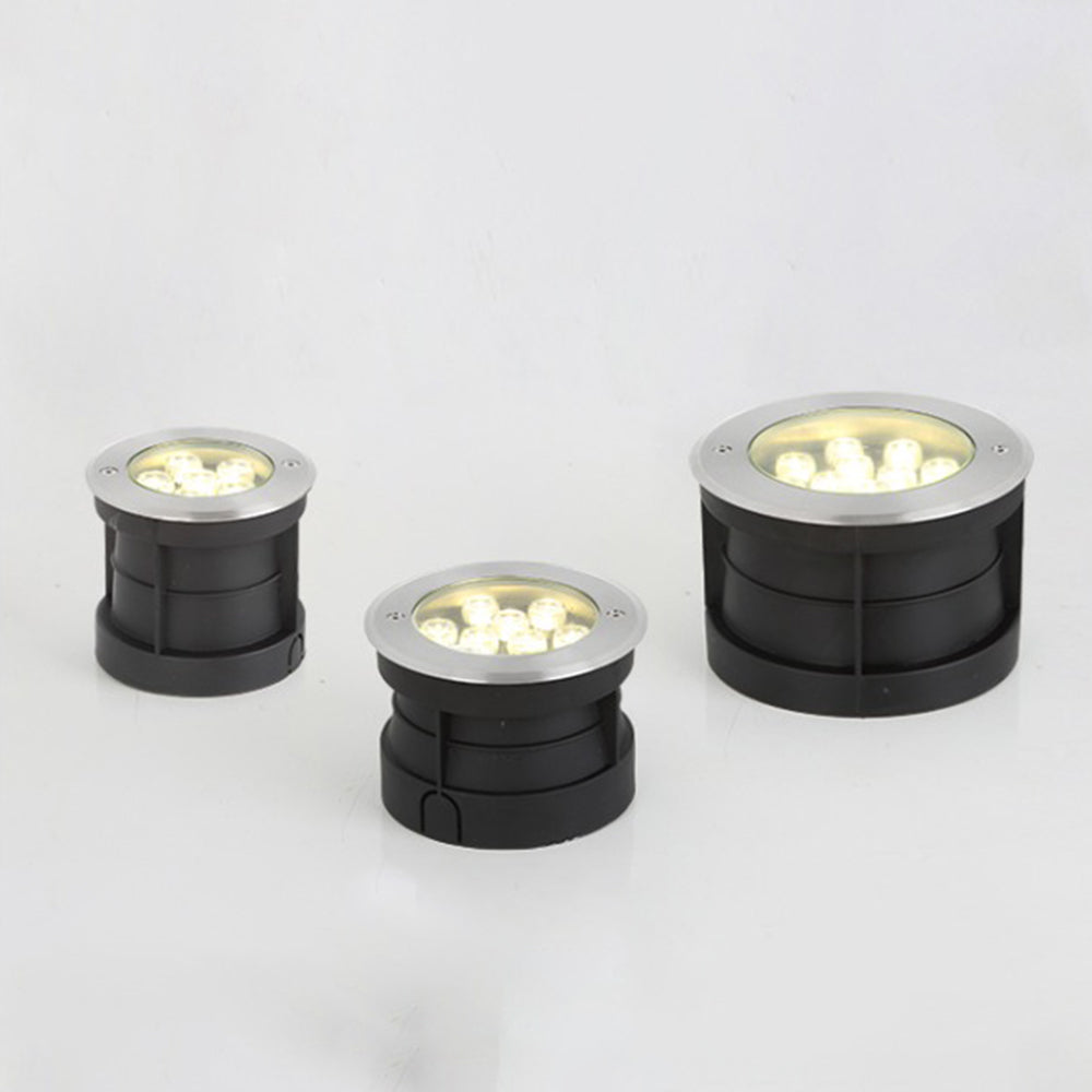 Ray Modern LED Außenleuchte Strahler unter Wasser Schwarz Metall&Glas ∅10/13/18/21CM
