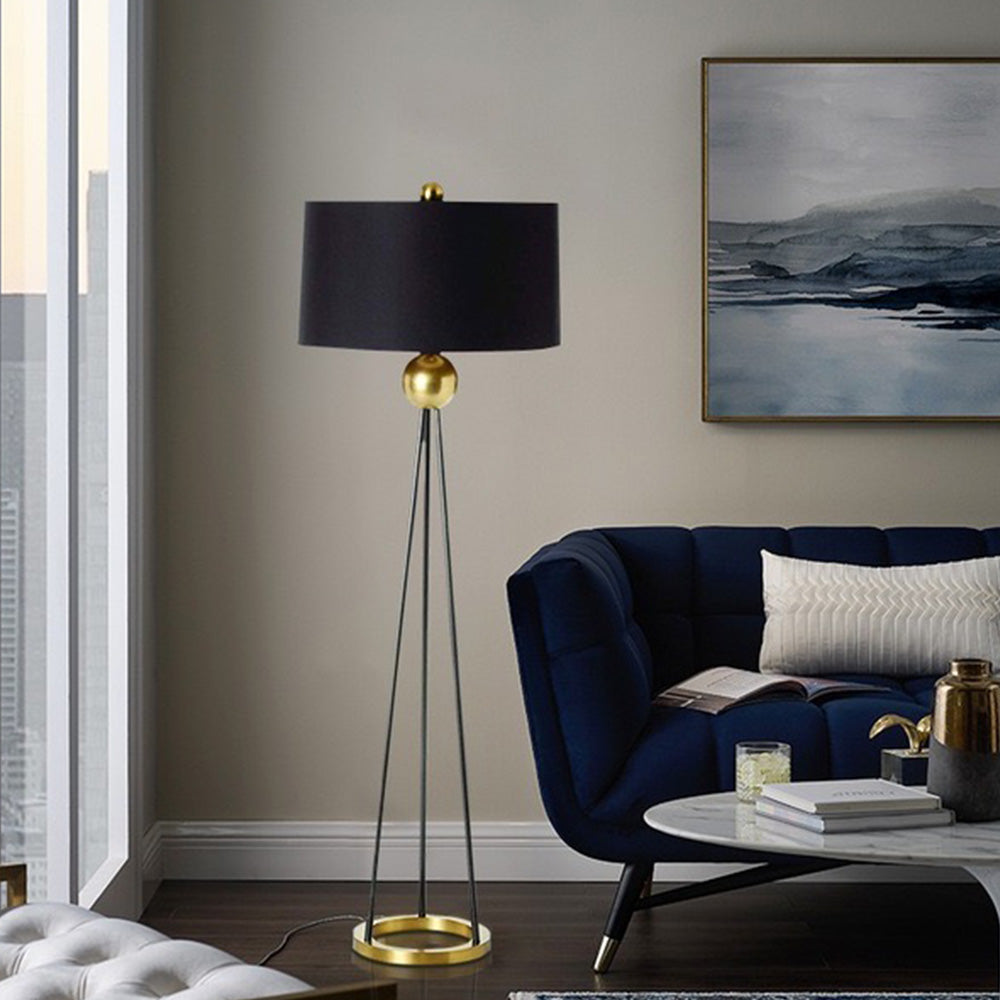 Mira Modern LED Stehleuchte Schwarz/Gold Schlafzimmer/Wohnzimmer