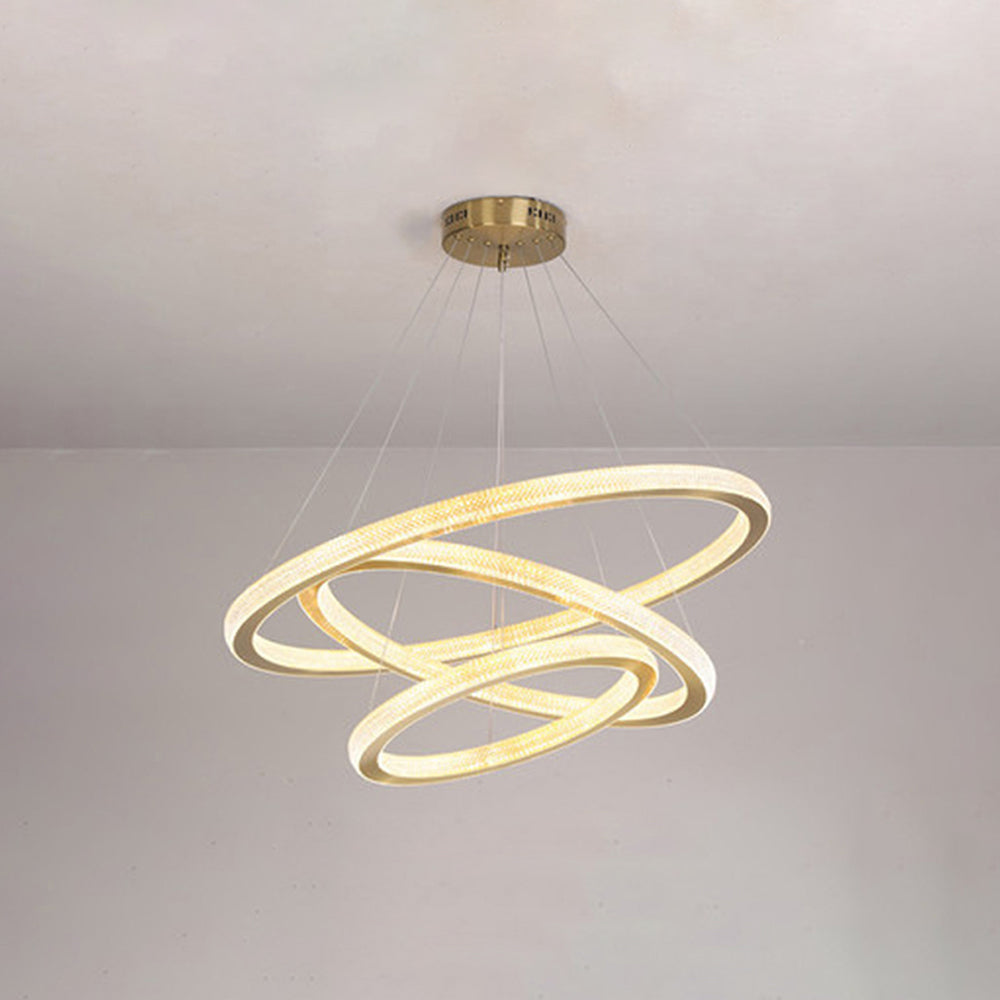 Kristy Modern Ring LED Kronleuchter Gold Wohn/Schlafzimmer Metall