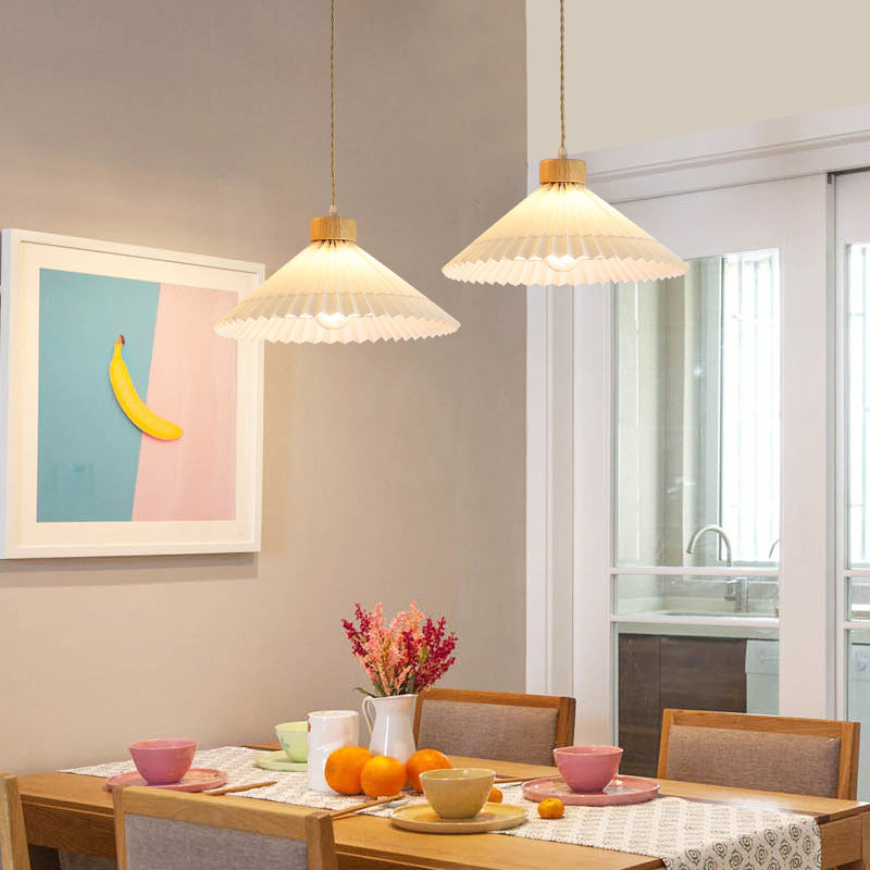 Muto Moderne LED Pendelleuchte Schlafzimmer/Wohnzimmer Weiß Holz