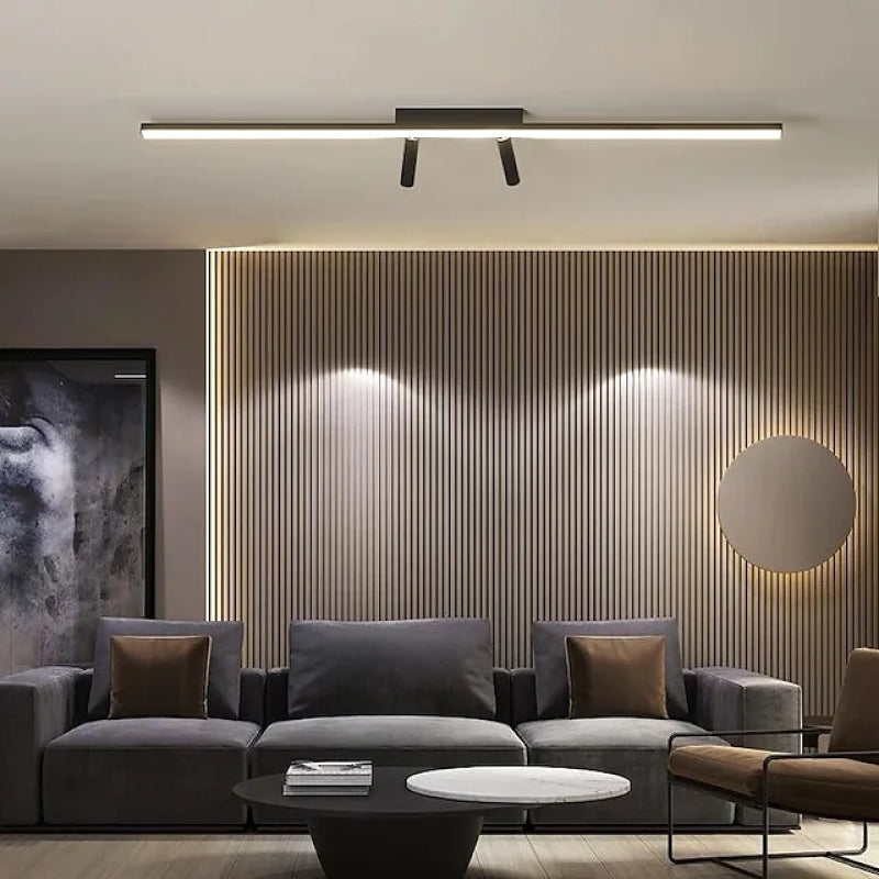 Arisha  Linear LED Deckenleuchte Schwarz Wohnzimmer