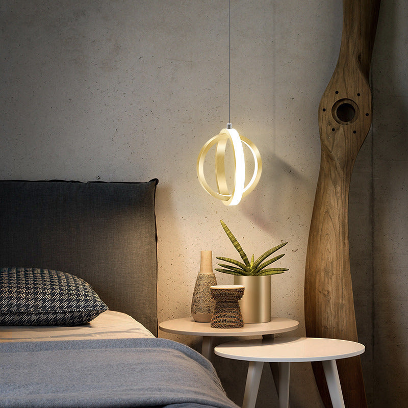 Arisha Kugelförmiger LED Pendelleuchte Schlafzimmer,Schwarz/Gold