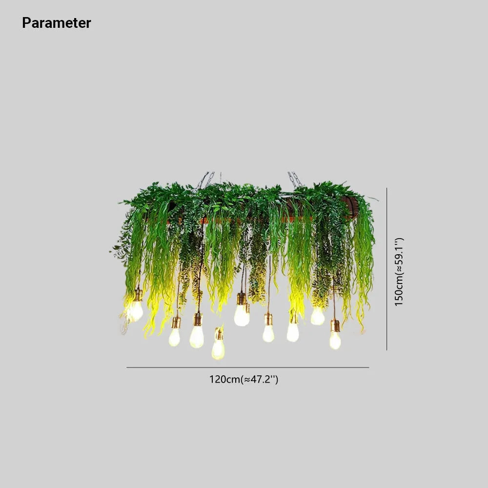 Ritta  Pendelleuchte Natur Grün Rechteckig Ess/Wohnzimmer Modern LED