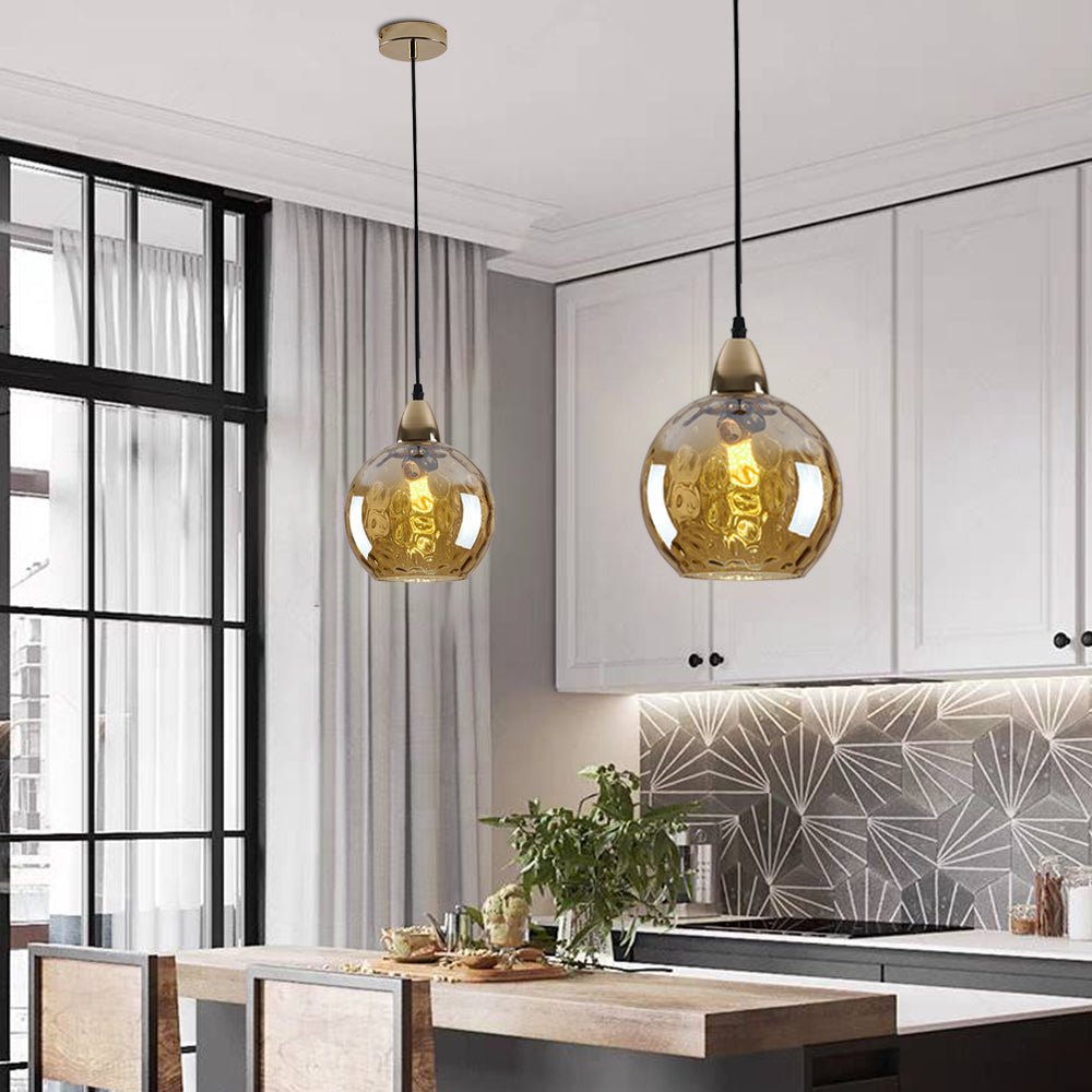 Aria Design LED Bunte Pendelleuchte Glaskugel 1 Flammig Esstisch