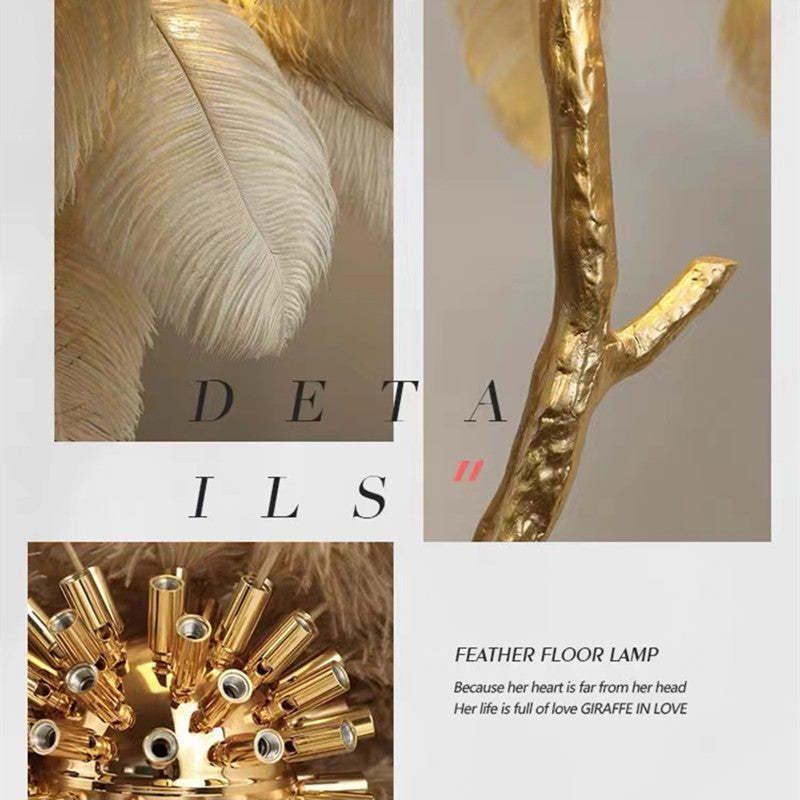 O'Moore Modern Mehrfarbig LED Stehlampe Feder Esszimmer/Wohnzimmer