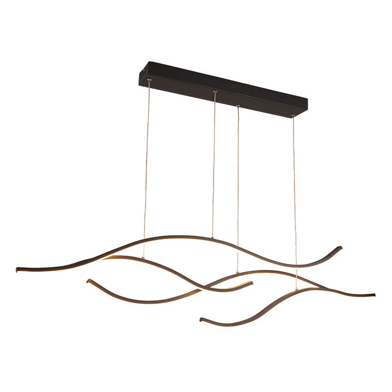 Arisha LED Pendelleuchte Linear Esszimmer, Schwarz/Gold, Metall