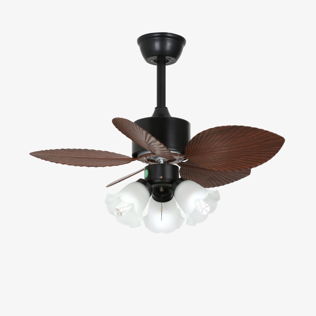 Rinirian Vintage Holz Deckenventilator mit Beleuchtung