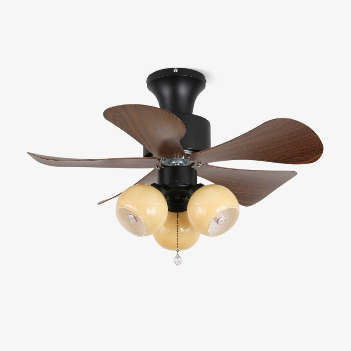 Rinania Vintage Holzaufsatz Deckenventilator mit Beleuchtung