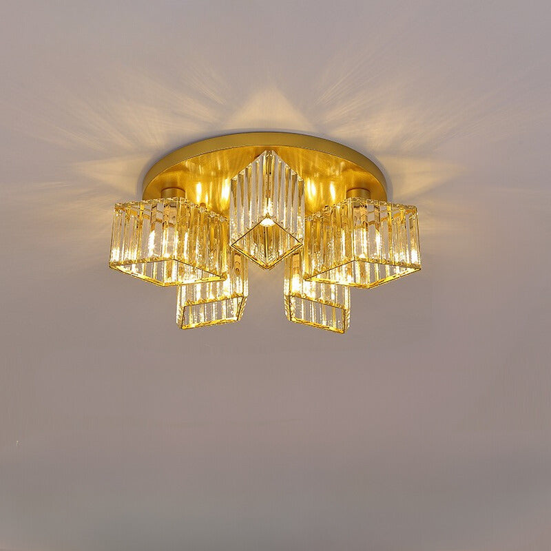 Arisha Modern Deckenleuchte Metall Kristall Wohnzimmer