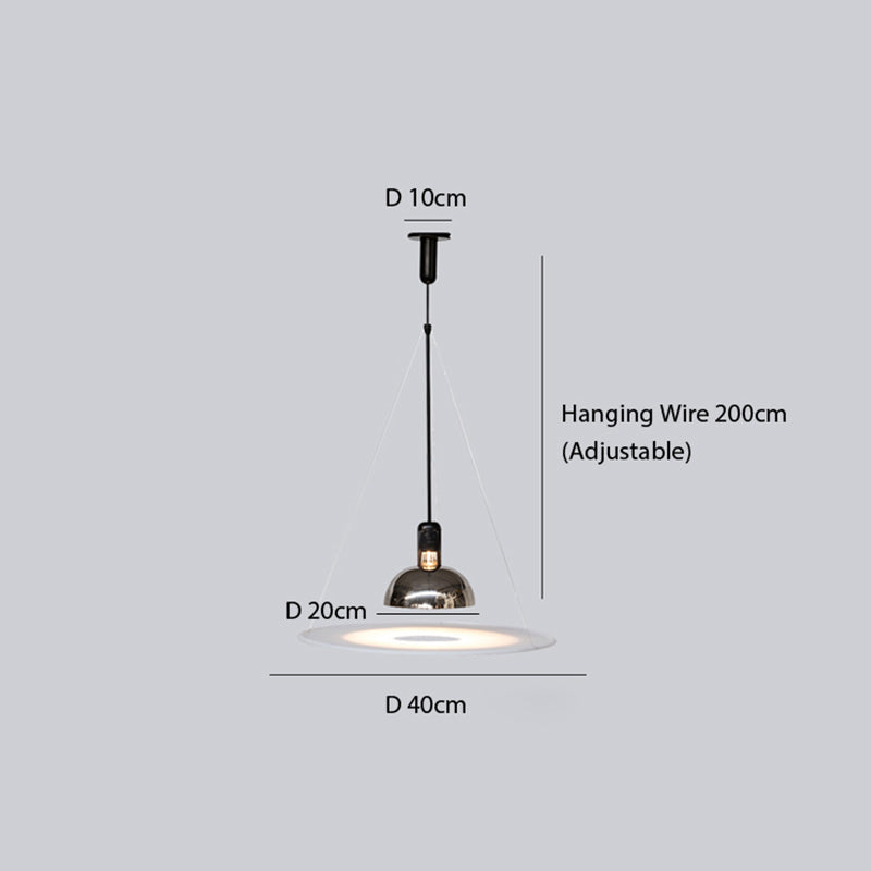 Arisha Modern Schale LED Pendelleuchte Chrom/Schwarz Esstisch Metall&Acryl