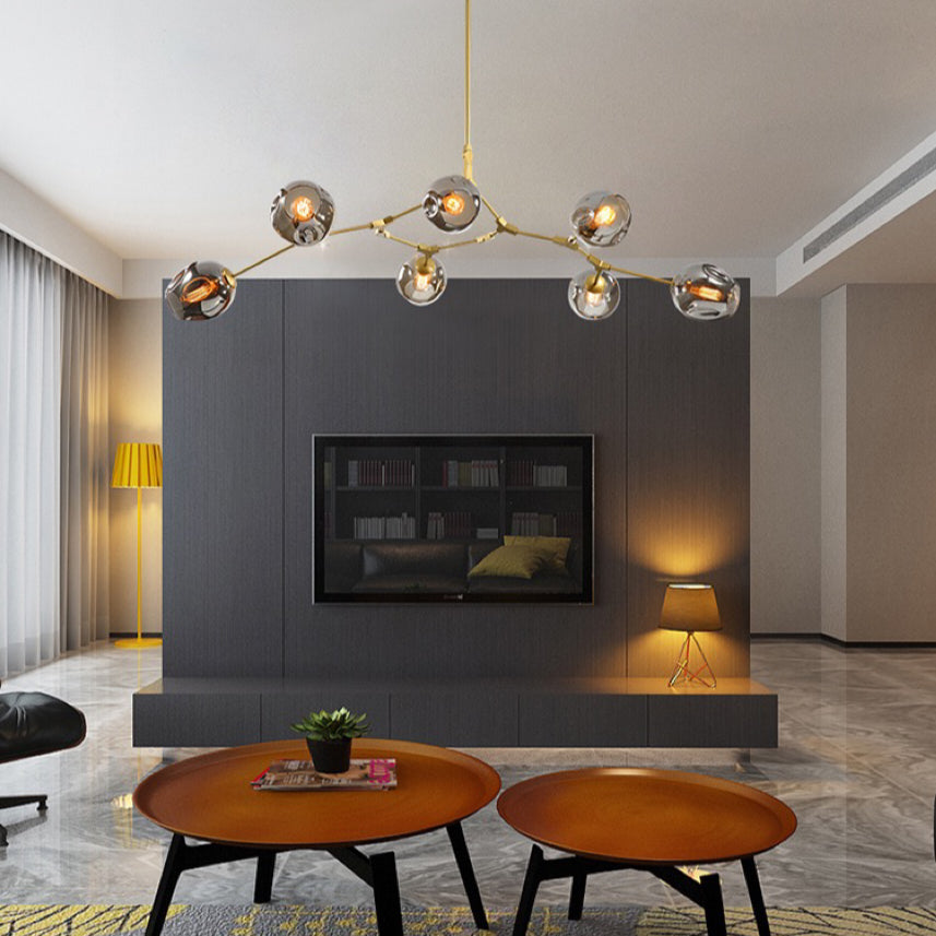 Valentina Pendelleuchte Schwarze/Gold Wohnzimmer/Schlafzimmer Glas
