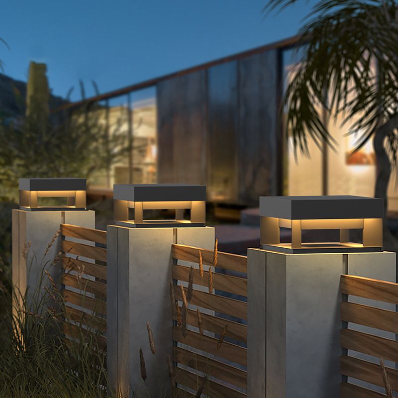 Ray Modern LED Außensokelleuchte Schwarz Garten/Terrasse Solar