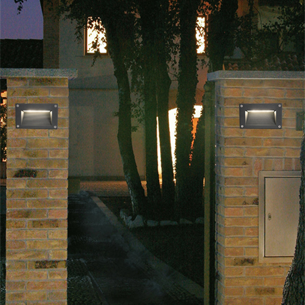 Ray LED Rechteck Außenleuchte Metall Glas Garten Terrasse