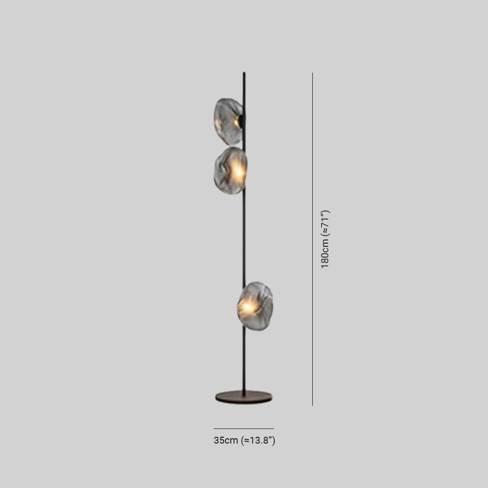 Avi Design LED Stehlampe Schwarz&Gold Wohn/Schlaf/Arbeitszimmer Metall&Glas 3/6Köpfe