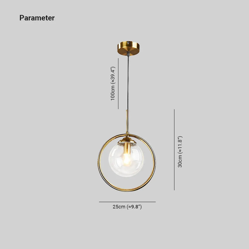 Arisha Nodic Kugel Pendelleuchte Transparent/Aschgrau/Cognac Schlafzimmer Glas