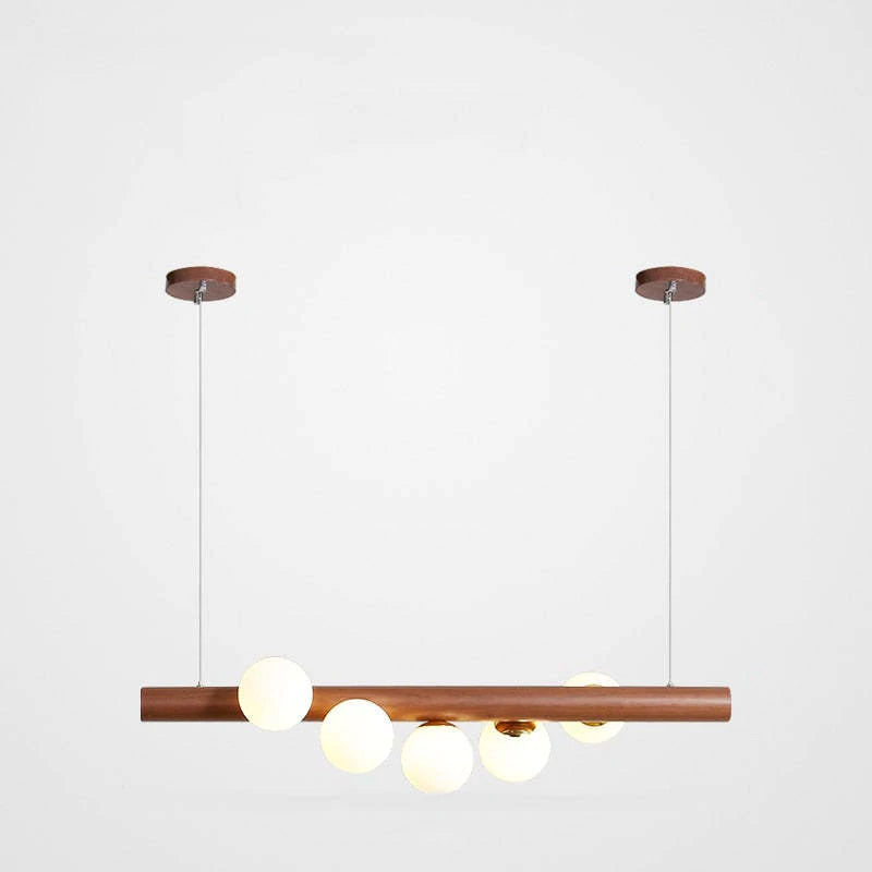 Valentina Design LED Pendelleuchte Kugel Linear EssWohn/Schlafzimmer Holz/Glas