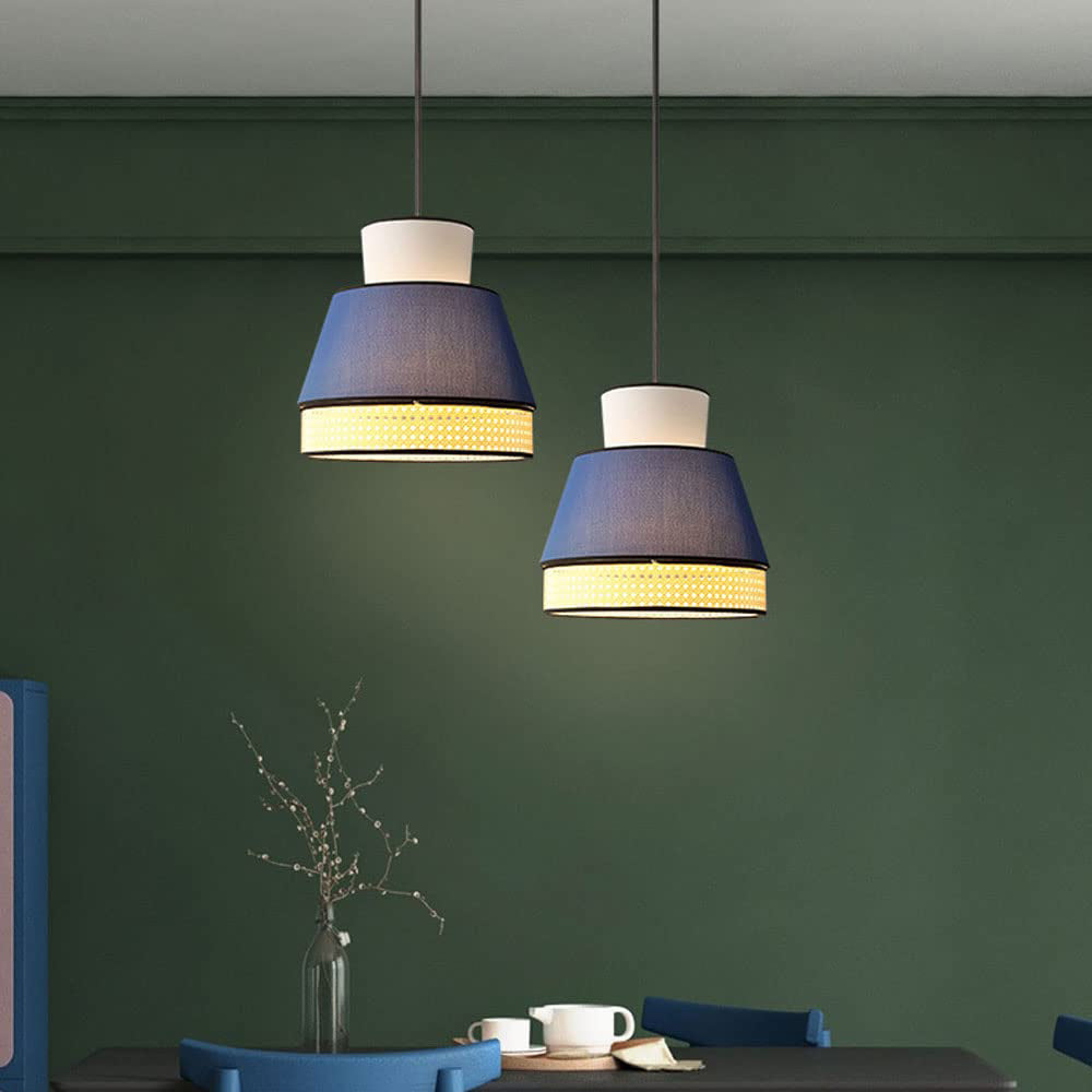 Ritta Rattan Pendelleuchte, 2 Stil Bauernhaus