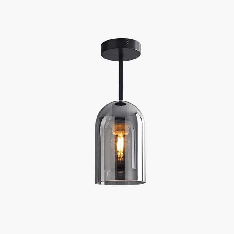 Arisha Modern LED Decken/Pendelleuchte Grau Wohn/Esszimmer Metall Glas