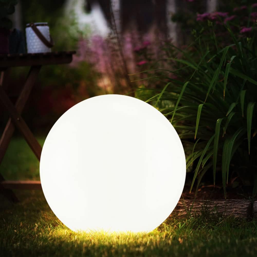 Aria Modern Kugel LED Wasserdichte RGB Außenleuchte Stehlampe Weiß