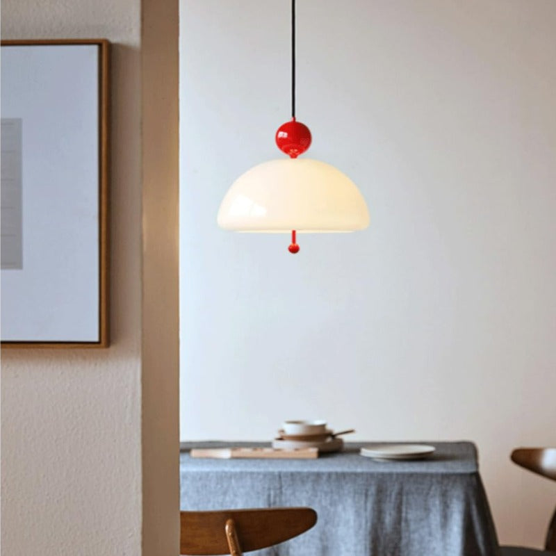 Valentina Modern Pendelleuchte Weiß Metall Glas Schlafzimmer/Flur